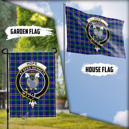 Scottish Hope Modern Tartan Flag with Family Crest - Tartan Garden Flag Scottish Plaid Tartan Plaid - ScotsTee - scotstee.com
