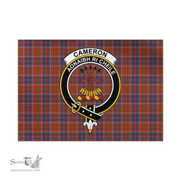 Scottish Cameron of Lochiel Ancient Tartan Flag with Family Crest - Tartan Garden Flag Scottish Plaid Tartan Plaid - ScotsTee - scotstee.com