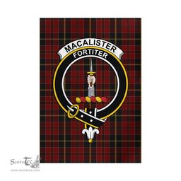Scottish MacAlister of Skye Tartan Flag with Family Crest - Tartan Garden Flag Scottish Plaid Tartan Plaid - ScotsTee - scotstee.com