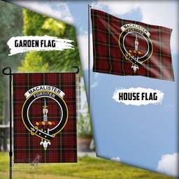 Scottish MacAlister of Skye Tartan Flag with Family Crest - Tartan Garden Flag Scottish Plaid Tartan Plaid - ScotsTee - scotstee.com