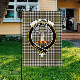 Scottish Burns Check Tartan Flag with Family Crest - Tartan Garden Flag Scottish Plaid Tartan Plaid - ScotsTee - scotstee.com