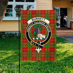 Scottish Burnett Ancient Tartan Flag with Family Crest - Tartan Garden Flag Scottish Plaid Tartan Plaid - ScotsTee - scotstee.com