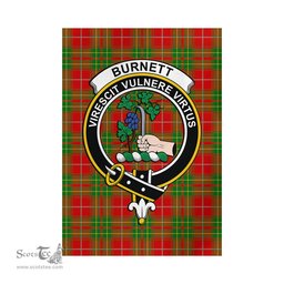 Scottish Burnett Ancient Tartan Flag with Family Crest - Tartan Garden Flag Scottish Plaid Tartan Plaid - ScotsTee - scotstee.com