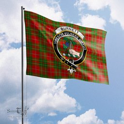 Scottish Burnett Ancient Tartan Flag with Family Crest - Tartan Garden Flag Scottish Plaid Tartan Plaid - ScotsTee - scotstee.com