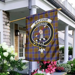 Scottish Balfour Modern Tartan Flag with Family Crest - Tartan Garden Flag Scottish Plaid Tartan Plaid - ScotsTee - scotstee.com