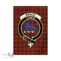 Scottish Bruce Tartan Flag with Family Crest - Tartan Garden Flag Scottish Plaid Tartan Plaid - ScotsTee - scotstee.com