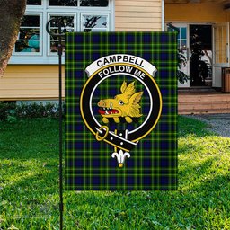 Scottish Campbell of Breadalbane Modern Tartan Flag with Family Crest - Tartan Garden Flag Scottish Plaid Tartan Plaid - ScotsTee - scotstee.com