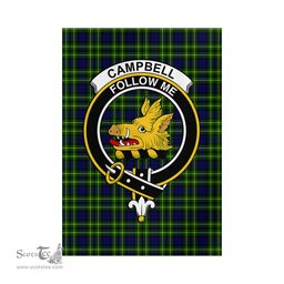 Scottish Campbell of Breadalbane Modern Tartan Flag with Family Crest - Tartan Garden Flag Scottish Plaid Tartan Plaid - ScotsTee - scotstee.com
