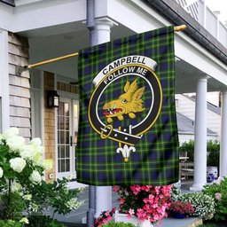 Scottish Campbell of Breadalbane Modern Tartan Flag with Family Crest - Tartan Garden Flag Scottish Plaid Tartan Plaid - ScotsTee - scotstee.com