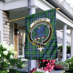 Scottish Forsyth Ancient Tartan Flag with Family Crest - Tartan Garden Flag Scottish Plaid Tartan Plaid - ScotsTee - scotstee.com