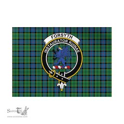 Scottish Forsyth Ancient Tartan Flag with Family Crest - Tartan Garden Flag Scottish Plaid Tartan Plaid - ScotsTee - scotstee.com