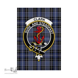 Scottish Clark Tartan Flag with Family Crest - Tartan Garden Flag Scottish Plaid Tartan Plaid - ScotsTee - scotstee.com
