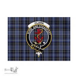 Scottish Clark Tartan Flag with Family Crest - Tartan Garden Flag Scottish Plaid Tartan Plaid - ScotsTee - scotstee.com