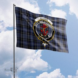 Scottish Clark Tartan Flag with Family Crest - Tartan Garden Flag Scottish Plaid Tartan Plaid - ScotsTee - scotstee.com