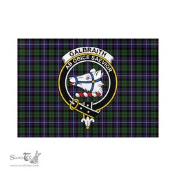 Scottish Galbraith Modern Tartan Flag with Family Crest - Tartan Garden Flag Scottish Plaid Tartan Plaid - ScotsTee - scotstee.com