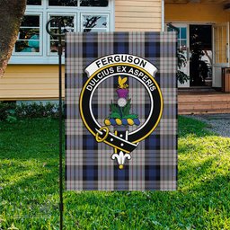 Scottish Ferguson Dress Tartan Flag with Family Crest - Tartan Garden Flag Scottish Plaid Tartan Plaid - ScotsTee - scotstee.com