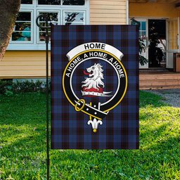 Scottish Home (Hume) Tartan Flag with Family Crest - Tartan Garden Flag Scottish Plaid Tartan Plaid - ScotsTee - scotstee.com