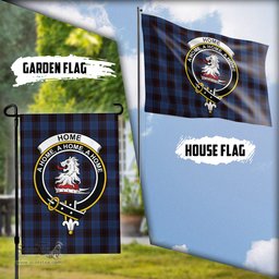 Scottish Home (Hume) Tartan Flag with Family Crest - Tartan Garden Flag Scottish Plaid Tartan Plaid - ScotsTee - scotstee.com