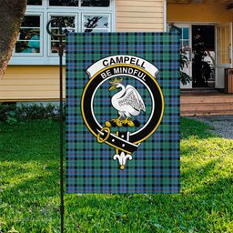 Scottish Campbell of Cawdor Ancient Tartan Flag with Family Crest - Tartan Garden Flag Scottish Plaid Tartan Plaid - ScotsTee - scotstee.com