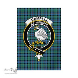 Scottish Campbell of Cawdor Ancient Tartan Flag with Family Crest - Tartan Garden Flag Scottish Plaid Tartan Plaid - ScotsTee - scotstee.com