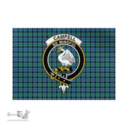 Scottish Campbell of Cawdor Ancient Tartan Flag with Family Crest - Tartan Garden Flag Scottish Plaid Tartan Plaid - ScotsTee - scotstee.com