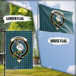 Scottish Campbell of Cawdor Ancient Tartan Flag with Family Crest - Tartan Garden Flag Scottish Plaid Tartan Plaid - ScotsTee - scotstee.com