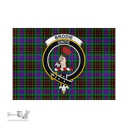 Scottish Brodie Hunting Modern Tartan Flag with Family Crest - Tartan Garden Flag Scottish Plaid Tartan Plaid - ScotsTee - scotstee.com