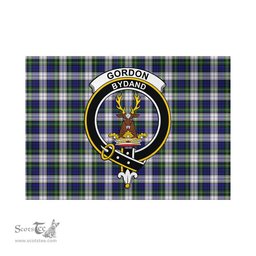 Scottish Gordon Dress Modern Tartan Flag with Family Crest - Tartan Garden Flag Scottish Plaid Tartan Plaid - ScotsTee - scotstee.com