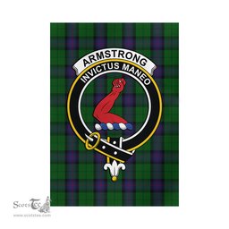 Scottish Armstrong Tartan Flag with Family Crest - Tartan Garden Flag Scottish Plaid Tartan Plaid - ScotsTee - scotstee.com