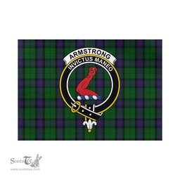Scottish Armstrong Tartan Flag with Family Crest - Tartan Garden Flag Scottish Plaid Tartan Plaid - ScotsTee - scotstee.com