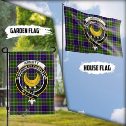 Scottish Arnott Tartan Flag with Family Crest - Tartan Garden Flag Scottish Plaid Tartan Plaid - ScotsTee - scotstee.com