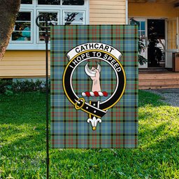 Scottish Cathcart Tartan Flag with Family Crest - Tartan Garden Flag Scottish Plaid Tartan Plaid - ScotsTee - scotstee.com