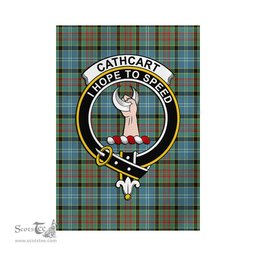 Scottish Cathcart Tartan Flag with Family Crest - Tartan Garden Flag Scottish Plaid Tartan Plaid - ScotsTee - scotstee.com