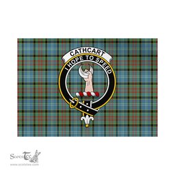 Scottish Cathcart Tartan Flag with Family Crest - Tartan Garden Flag Scottish Plaid Tartan Plaid - ScotsTee - scotstee.com