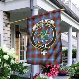 Scottish Crichton Tartan Flag with Family Crest - Tartan Garden Flag Scottish Plaid Tartan Plaid - ScotsTee - scotstee.com