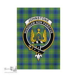 Scottish Johnstone-Johnston Ancient Tartan Flag with Family Crest - Tartan Garden Flag Scottish Plaid Tartan Plaid - ScotsTee - scotstee.com