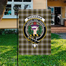 Scottish Buchanan Dress Tartan Flag with Family Crest - Tartan Garden Flag Scottish Plaid Tartan Plaid - ScotsTee - scotstee.com