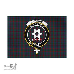 Scottish Jardine Dress Tartan Flag with Family Crest - Tartan Garden Flag Scottish Plaid Tartan Plaid - ScotsTee - scotstee.com