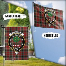 Scottish Anderson of Arbrake Tartan Flag with Family Crest - Tartan Garden Flag Scottish Plaid Tartan Plaid - ScotsTee - scotstee.com