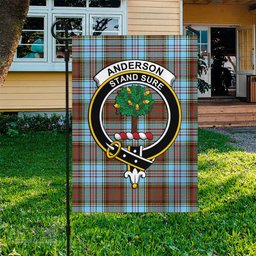 Scottish Anderson Ancient Tartan Flag with Family Crest - Tartan Garden Flag Scottish Plaid Tartan Plaid - ScotsTee - scotstee.com