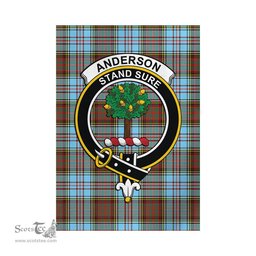 Scottish Anderson Ancient Tartan Flag with Family Crest - Tartan Garden Flag Scottish Plaid Tartan Plaid - ScotsTee - scotstee.com