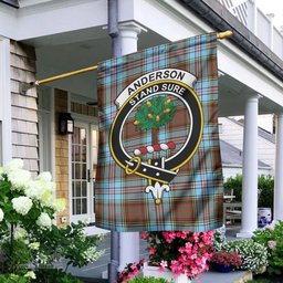 Scottish Anderson Ancient Tartan Flag with Family Crest - Tartan Garden Flag Scottish Plaid Tartan Plaid - ScotsTee - scotstee.com