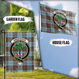 Scottish Anderson Ancient Tartan Flag with Family Crest - Tartan Garden Flag Scottish Plaid Tartan Plaid - ScotsTee - scotstee.com