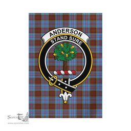 Scottish Anderson Modern Tartan Flag with Family Crest - Tartan Garden Flag Scottish Plaid Tartan Plaid - ScotsTee - scotstee.com