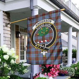 Scottish Anderson Modern Tartan Flag with Family Crest - Tartan Garden Flag Scottish Plaid Tartan Plaid - ScotsTee - scotstee.com