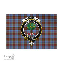 Scottish Anderson Modern Tartan Flag with Family Crest - Tartan Garden Flag Scottish Plaid Tartan Plaid - ScotsTee - scotstee.com