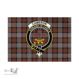 Scottish Cameron of Erracht Weathered Tartan Flag with Family Crest - Tartan Garden Flag Scottish Plaid Tartan Plaid - ScotsTee - scotstee.com