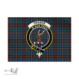 Scottish Fraser Hunting Ancient Tartan Flag with Family Crest - Tartan Garden Flag Scottish Plaid Tartan Plaid - ScotsTee - scotstee.com