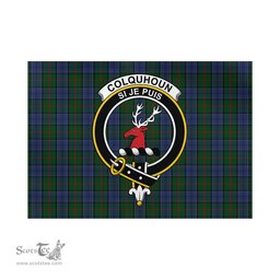 Scottish Colquhoun Tartan Flag with Family Crest - Tartan Garden Flag Scottish Plaid Tartan Plaid - ScotsTee - scotstee.com