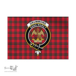 Scottish Drummond Modern Tartan Flag with Family Crest - Tartan Garden Flag Scottish Plaid Tartan Plaid - ScotsTee - scotstee.com